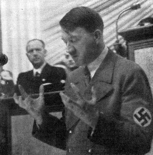 Adolf Hitler gives his Government Declaration at the first meeting of the newly formed Reichstag in the Kroll Opera in Berlin